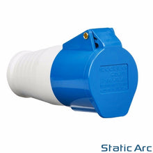 Load image into Gallery viewer, 32A 3-PIN INDUSTRIAL SITE PLUG SOCKET MALE FEMALE CONNECTOR 2P+EARTH BLUE 240V