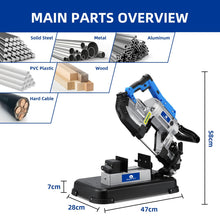 Load image into Gallery viewer, 1200W ELECTRIC HANDHELD BAND SAW 2in1 CHOP TABLE BANDSAW STAND METAL WOOD CUT
