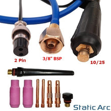 Load image into Gallery viewer, WP17FV TIG WELDING TORCH FLEXIBLE HEAD TIG LIFT SCRATCH HF TRIGGER WP17 10-25 4m