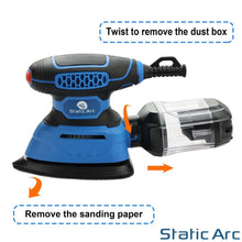 Load image into Gallery viewer, 140W ELECTRIC DETAIL SANDER CORDED PALM MOUSE WOOD SANDING + PADS