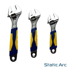 Load image into Gallery viewer, ADJUSTABLE SPANNER WRENCH SOFT GRIP HANDLE OPEN JAW HEAVY DUTY 6"/8"/10" inch