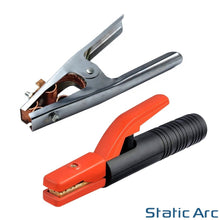Load image into Gallery viewer, 300A ELECTRODE HOLDER + EARTH CLAMP SET WELDING GROUND ARC MMA ROD STICK GRIP