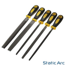 Load image into Gallery viewer, 5pc ENGINEERS HAND FILE SET 8" LARGE METAL SANDING TOOL FLAT ROUND TRIANGLE RASP