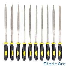 Load image into Gallery viewer, 10pc NEEDLE FILE SET HARDENED STEEL PRECISION SMALL METAL JEWELLRY HAND CRAFT