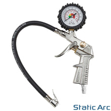 Load image into Gallery viewer, TYRE INFLATOR GUN w/ PRESSURE GAUGE AIR LINE COMPRESSOR GARAGE PUMP