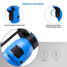 Load image into Gallery viewer, 600W ELECTRIC IMPACT DRILL HAMMER ACTION POWER TOOL VARIABLE SPEED MASONRY