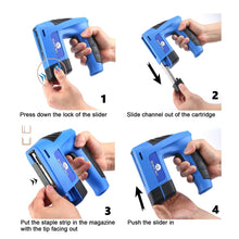 Load image into Gallery viewer, CORDLESS STAPLE NAIL GUN 2in1 ELECTRIC BATTERY RECHARGABLE TRACK PINS STAPLER