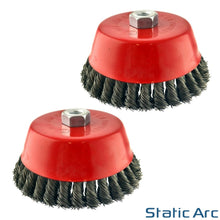 Load image into Gallery viewer, TWIST KNOT WIRE BRUSH CUP WHEEL ANGLE GRINDER METAL RUST PAINT REMOVAL 75/100mm