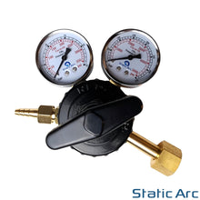 Load image into Gallery viewer, GAS BOTTLE PRESSURE FLOW REGULATOR DUAL GAUGE ARGON CO2 OXYGEN ACETYLENE WELDING