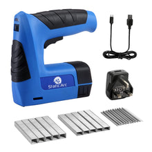 Load image into Gallery viewer, CORDLESS STAPLE NAIL GUN 2in1 ELECTRIC BATTERY RECHARGABLE TRACK PINS STAPLER