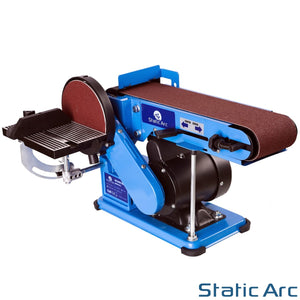 375W ELECTRIC BELT + DISC SANDER 2in1 LINISHER BENCH WORKTOP WOOD METAL SANDING