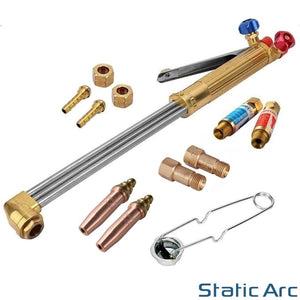 OXY PROPANE GAS CUTTING TORCH KIT OXYGEN FLAME CUTTER HOSE REGULATOR KIT