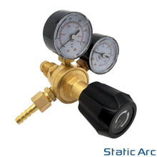 Load image into Gallery viewer, GAS BOTTLE PRESSURE FLOW REGULATOR DUAL GAUGE ARGON CO2 NITROGEN MIG TIG WELDING

