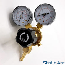 Load image into Gallery viewer, GAS BOTTLE PRESSURE FLOW REGULATOR DUAL GAUGE ARGON CO2 NITROGEN MIG TIG WELDING
