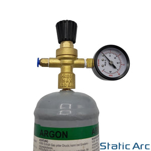 MINI GAS BOTTLE REGULATOR FLOW GAUGE NITROGEN CO2 ARGON MIG TIG WELDING 4mm