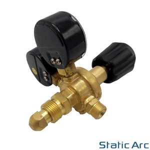 GAS BOTTLE PRESSURE FLOW REGULATOR DUAL GAUGE ARGON CO2 NITROGEN MIG TIG WELDING