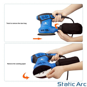 280W ELECTRIC RANDOM ORBITAL SANDER ROTARY PALM CIRCULAR DISC 125mm