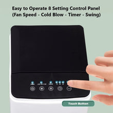 Load image into Gallery viewer, PORTABLE AIR COOLER FAN 60W ICE WATER HUMIDIFIER CONDITIONER TIMER 6Litre

