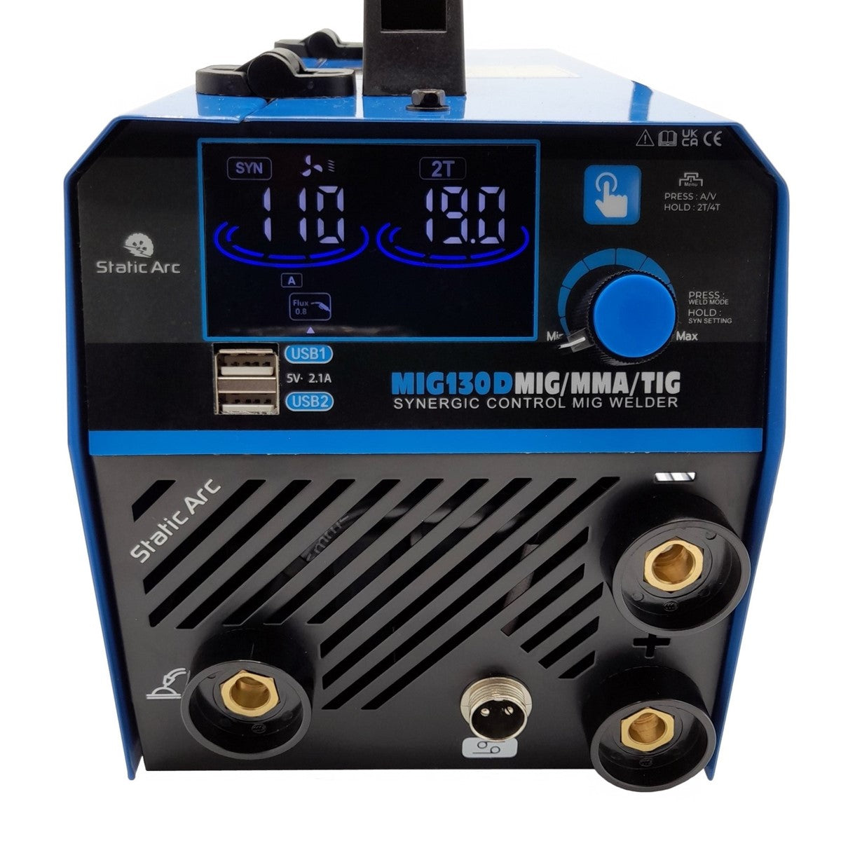 MIG 130A Inverter Gasless Welder 3in1 Synergic MMA TIG LIFT No Gas Flux