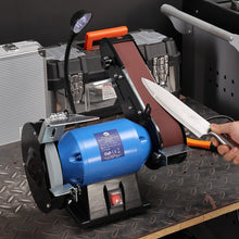 Load image into Gallery viewer, 350W ELECTRIC BENCH GRINDER &amp; SANDING BELT LINISHER METAL WOOD SANDER 6&quot; WHEEL

