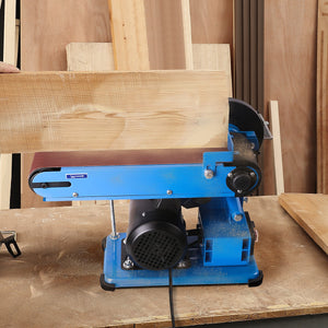 375W ELECTRIC BELT + DISC SANDER 2in1 LINISHER BENCH WORKTOP WOOD METAL SANDING