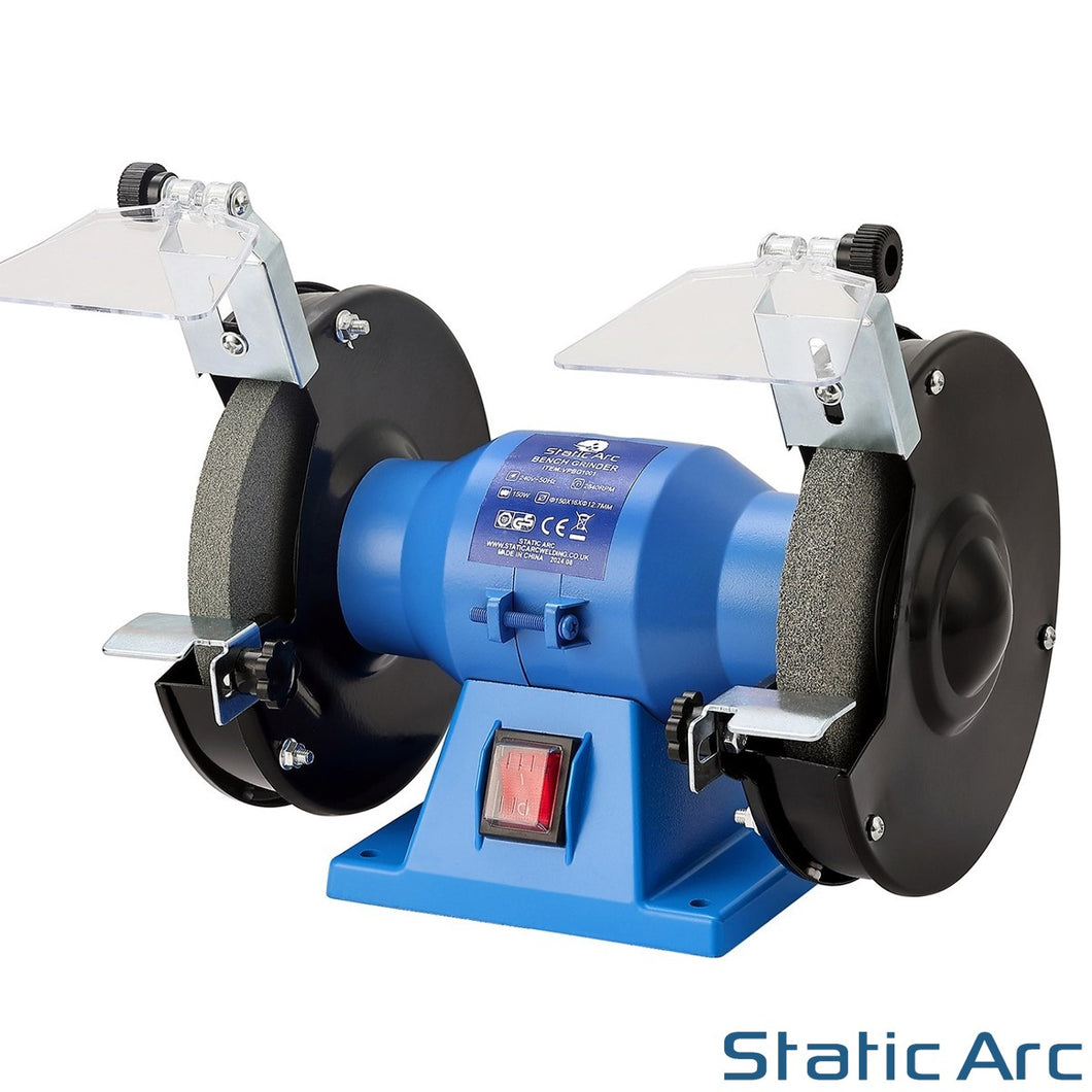 150W ELECTRIC BENCH GRINDER WORKTOP DUAL WHEEL METAL SANDER POLISHER 150mm DISC