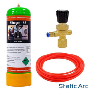 NITROGEN DISPOSABLE GAS BOTTLE CYLINDER KIT w/ REGULATOR HOSE 2.2L