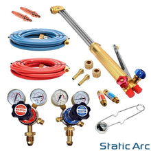 Load image into Gallery viewer, OXY ACETYLENE GAS CUTTING SET TORCH HOSE OXYGEN FLAME CUTTER REGULATOR FULL KIT
