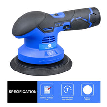 Load image into Gallery viewer, CORDLESS POLISHER CAR BUFFER ORBITAL SANDER ROTARY PAD 150mm BATTERY 12V

